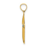 14K Green Enameled Tapered Cross Charm