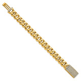 14k Hand-polished 14mm Fancy Curb Link 1.25 carat Diamond Clasp 8 inch Bracelet