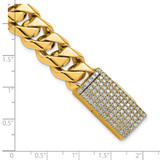 14k Hand-polished 14mm Fancy Curb Link 1.25 carat Diamond Clasp 8 inch Bracelet