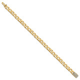 14k Hand-polished 6.5mm Fancy Curb Link 1.45 carat Diamond Clasp 8 inch Bracelet
