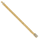 14k Hand-polished 8.5mm Fancy Curb Link 1.7 carat Diamond Clasp 8 inch Bracelet