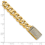 14k Hand-polished 8.5mm Fancy Curb Link 1.7 carat Diamond Clasp 8 inch Bracelet