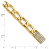 14k Hand-polished 8.5mm Open Link 1.2 carat Diamond Clasp 8 inch Bracelet