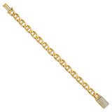 14k Hand-polished 9mm Anchor Link 1.5 carat Diamond Clasp 8 inch Bracelet