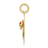 14k HAPPY BIRTHDAY Disc Charm with CZ Flower