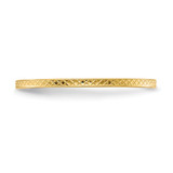 10K Yellow Gold 1.2mm Criss-Cross Pattern Stackable Band Size 9.5
