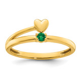 14k Heart with 1 Birthstone Mother's Ring Mounting