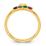 14k Heart with 4 Birthstone Mother's Ring Mounting