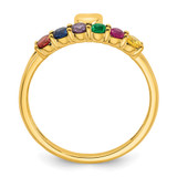 14k Heart with 6 Birthstone Mother's Ring Mounting