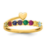 14k Heart with 8 Birthstone Mother's Ring Mounting