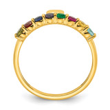 14k Heart with 8 Birthstone Mother's Ring Mounting