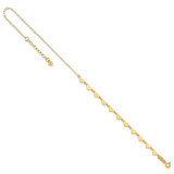 14K Hearts and Oval Links 10 inch Anklet Plus 1 inch Heart Dangle Extender