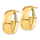 14k High Polished 10mm Omega Back Oval Hoop Earrings - PR-34CA3DED-6584