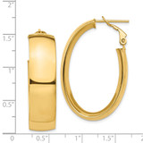 14k High Polished 10mm Omega Back Oval Hoop Earrings - PR-C9C2A288-4044