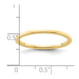 10K Yellow Gold 1.2mm Flat Polished Stackable Band Size 7.5
