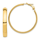 14k High Polished 5mm Omega Back Hoop Earrings - PR-D5866E7F-5075