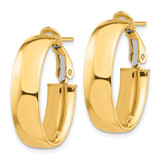 14k High Polished 7mm Omega Back Oval Hoop Earrings - PR-A2D26587-5656