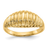 14k High Polished Ribbed Dome Ring - C2-DD0E8825-2136
