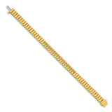 14k Holds 0.93 carat 18-2.4mm Round Diamond 4-prong 7-inch Link Bracelet Mounting