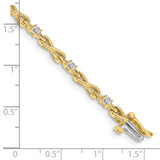 14k Holds 1/2 carat 11-2.2mm Round Diamond 4-prong X-design 7 inch Tennis Bracelet Mounting
