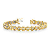 14k Holds 1/2 carat 6-2.8mm Circle Add-a-Diamond 7 inch Tennis Bracelet Mounting with 6 Heads