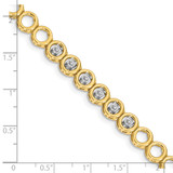 14k Holds 1/2 carat 6-2.8mm Circle Add-a-Diamond 7 inch Tennis Bracelet Mounting with 6 Heads