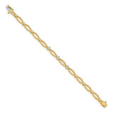 14k Holds 1/5 carat 12-1.6mm Round Diamond Cluster Fancy 7 inch Bracelet Mounting