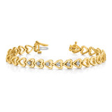 14k Holds 25 Stones up to 2.75mm Heart-Shaped Add-a-Diamond 7 inch Bracelet