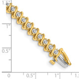 14k Holds 3.08 carat 44-2.6mm Round Diamond 2-prong S-link 7 inch Tennis Bracelet Mounting