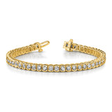 14k Holds 3.5 carat 60-2.5mm Round Diamond Half-Bezel 7 inch Tennis Bracelet Mounting