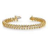 14k Holds 3.72 carat 40-2.9mm Round Diamond Fancy Spiral 7 inch Tennis Bracelet Mounting