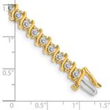 14k Holds 3.9 carat 38-3.0mm Round Diamond 2-prong S-link 7 inch Tennis Bracelet Mounting