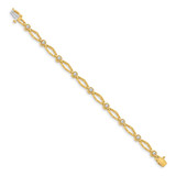14k Holds 3/4 carat 9-2.7mm Round Diamond Fancy Link 7 inch Bracelet Mounting