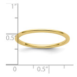 10K Yellow Gold 1.2mm Half Round Polished Stackable Band Size 7