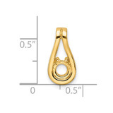 14k Holds 4.7mm stone, Teardrop Shape Slide Pendant Mounting