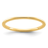 10K Yellow Gold 1.2mm Half Round Polished Stackable Band Size 8