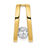14k Holds 6.5mm Stone, Slide Mounting