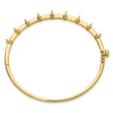 14k Holds 7/8 carat 9-3.0mm Round Stones Hinged Oval Bangle Bracelet Mounting