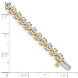 14k Holds 8.5 carat 37-3.9mm Round Diamond 3-prong 7 inch Tennis Bracelet Mounting