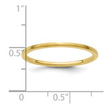 10K Yellow Gold 1.2mm Half Round Satin Stackable Band Size 10