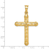 14k Hollow Diamond-cut Cross Pendant - K6-77667C70-1337