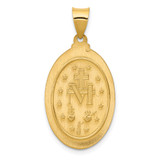 14k Hollow Miraculous Medal Oval Pendant