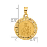 14K Hollow Our Lady of Mt Carmel Medal
