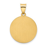 14k Hollow Polished/Satin Round Spanish San Miguel Medal