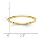 10K Yellow Gold 1.2mm Milgrain Stackable Band Size 7