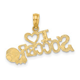 14K I HEART SOCCER w/Ball Charm