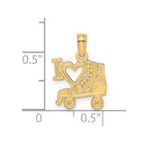 14K I HEART w/Roller Skate Charm