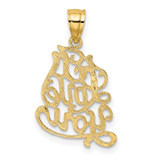 14K I LOVE YOU Script Charm