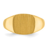 14k IBGoodman 12x12mm Men's Satin Top Cushion Signet Ring