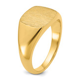 14k IBGoodman 12x12mm Men's Satin Top Cushion Signet Ring